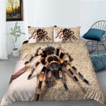 3D Spider-teemaline voodipesukomplekt hirmu&auml;ratava putukamustriga suleteki ja padjap&uuml;&uuml;riga 2/3 t&uuml;kki AU/EU/US/DE t&auml;issuuruses kodukaunistus Baby 100x135cm gray