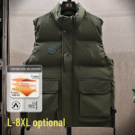 Men's Plus Size Winter Hooded Padded Vest Jacket 8XL