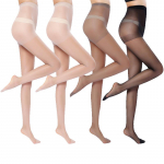 Langsha Women's Ultra-Thin Gusseted Pantyhose (4-Pack) One Size