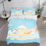 Winnie the Pooh Voodipesukomplekt Pol&uuml;ester Armas Tr&uuml;kitud Multikas Tekikate 3-osaline Komplekt 1 Tekikate Twin Lastele 135x200cm