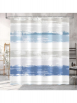 Sinise ja halli triibuline du&scaron;ikardin, abstraktne kaasaegne minimalistlik esteetiline geomeetriline hotelli vannitoa dekoratsioon kangas helesinine valge 90x180CM