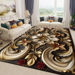 3D ilus lillemuster vaip elutuppa Luksuslik kodu magamistoa sisustus Suure pindalaga pehmed vaibad Libisemisvastased esikup&otilde;randamatid Pestavad 60*90cm gray