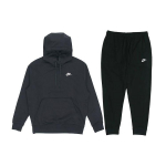 Nike Pusa Kapuutsiga Kootud Pingutusn&ouml;&ouml;riga P&uuml;ksid Vabaaja Spordikomplekt Meeste komplektid Must BV2655-010+BV2763-010 M