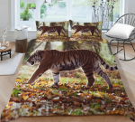 3D Voodipesukomplekt Must Tekikott Padjap&uuml;&uuml;r Kuningas Kujundus Loom Tiiger Prinditud Pol&uuml;ester Tekikott US Twin(172x218cm)