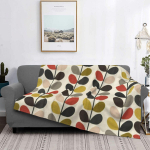 Orla Kiely Hygge V&auml;rviline Multi Stem Disainiga Flanellitekk 1960 retro Moodne visketekk Diivanivoodi Lounge 150*125cm Tekk 30x40in