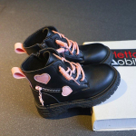 T&uuml;drukute saapad Laste moesaapad S&uuml;gis- ja talvesaapad Pehme tallaroosa, armastuse k&uuml;lje lukuga Printsessi &uuml;mara varbaga saapad 37 must