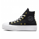 Converse Chuck Taylor All Star Lift Platvorm T&auml;hekujuliste Neetidega 'Must Valge Kuld' Naiste 35 must