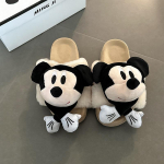 &Uuml;hes&otilde;nalised kolmem&otilde;&otilde;tmelised Mickey paksude talladega kohevad sussid s&uuml;gis-talvine mood multifilmiv&auml;lisr&otilde;ivad soojad t&uuml;drukute poolsaapad puuvillased sussid 35 valge