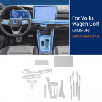 Volkswagen VW Golf 8.5 2025 Golf 8 MK8.5/7 2024 Sisekile L&auml;bipaistev TPU K&auml;igukasti Paneel GPS Keskkonsool PPF Kaitse navigation 12.9in