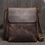 Kvaliteetne messenger kott meestele Ehtne nahast crossbody kott Meeste lihtne reisi &otilde;lakott tahvelarvutile Meeste nahast k&auml;ekott 19*3*22cm tumepruun v&auml;rv