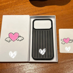 Premium luksuslik alumiiniumisulam metallilise l&auml;ikega 3D lainelise triibuga pagasi Rimowa telefoni&uuml;mbris iPhone'ile 17 Pro Max 16 15 14 13 Anti-Drop kaitseraua kate iPhone17 must