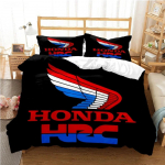 Hrc-Honda mootorratta logo tekikate tekk voodipesukomplektid pehme tekkikate ja padjap&uuml;&uuml;rid teismelistele &uuml;hekohaline kahekohaline Queen King EU Single(135*200cm)3pcs