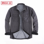 Uus flanellist kahe taskuga pluss sametine meeste s&auml;rk lahtine ruuduline pikak&auml;iguline s&auml;rk S hall v&auml;rv