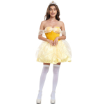 Seksikas lumivalgeke, halloweeni kost&uuml;&uuml;m cos p&uuml;hadepeo ilus naine metsalisega belle printsessikleit S beige