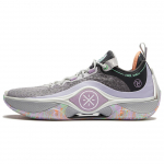 Li Ning Wade Shadow 5 V2 Lightweight Rebound High top Basketball Shoes Men's Gray Purple ABPU009-7 46