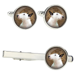 Bull Terrier, Bully - cufflinks and tie with your photo, a suit decoration, men's jewelry from the Art-Dog brand. h&otilde;be