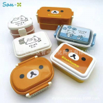 Rilakkuma Uisutaja Seeria Kahekihiline Mikrolaineahjus Kasutatav L&otilde;unakarp Art Style Bear 540ml+350ml+230ml