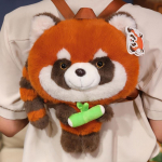 Armas punase panda pl&uuml;&uuml;sist seljakott Kawaii t&auml;idisloom bambusega P&uuml;hadekingitused lastele 33-35cm