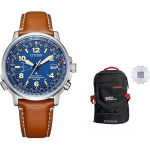 Citizen Eco-Drive seeria roostevabast terasest k&auml;ekell vasikanahast rihmaga safiirklaas kvartsliikumine Meeste kellad sinine CB0240-11L Blue