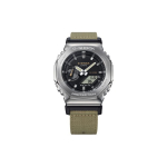 Casio 200M Veekindel Kvartsliikumine Kangasrihmaga K&auml;ekell Unisex Kellad Must GM-2100C-5APRT Black Dial