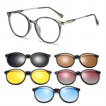 2-in-1 optilised magnetilised p&auml;ikeseprillide klipsid polariseeritud p&auml;ikeseprillide komplekt m&uuml;oopiaprillid retseptihaak TR-raam 0(pc lens)