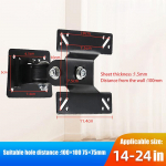 1 komplekt 14-24/27-tollised telerikinnitused LCD LED-monitori seinakinnituse kronstein Fikseeritud lamepaneeliga teleri raami tugi 180 kraadi kallutusnurk Kruvidega as the picture