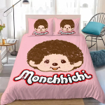 Armas M-Monchhichi-Multikas Tekikott Komplekt Kodu Stiilis Voodipesu Pehme Pesu Puuvillane Voodi 3-osaline Komplekt &Uuml;li&otilde;pilaste &Uuml;hiselamu Kingitus 135x200cm brown