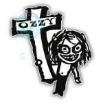 Ozzy Osbourne Risti Auto Kaitseraua Kleebis Decal V&auml;rvimisprotsess Veekindel P&auml;ikesekaitse Longest side 16cm must