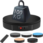 TINGHAIYAN 360-kraadine elektriliselt p&ouml;&ouml;rlev alus, l&auml;bim&otilde;&otilde;t 30 cm, kandev&otilde;ime 100 kg, 360&deg; p&ouml;&ouml;rlemine, pinge 100-110 V, pult kaasas, reguleeritav black