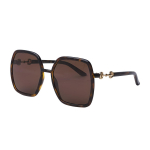 Gucci naiste ruudukujulised pruunid piloodiprillid 55mm Naiste p&auml;ikeseprillid GG0890S-002 55