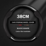 Auto s&uuml;sinikkiust nahast rooliratta kate Renault Megane 2 Talisman Laguna Sandero Scenic kadjar Captur Clio KWID Duster jaoks black