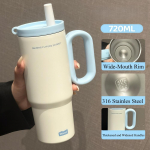 720ml-1000ml Kohandatud veepudel 316 roostevabast terasest kohvi termostass Joogipudel K&otilde;rrega termostass Isoleeritud tass Kohvitass 720ml sinine