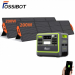 FOSSiBOT F2400 Powerstation aku LiFePO4 2048Wh, kaasaskantav elektrigeneraator on varustatud 400W p&auml;ikesepaneeli, rakenduse/telkimise/haagissuvila jaoks