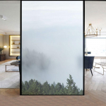 P&otilde;hjamaade stiilis metsavaatega aknakile Minimaalistlik maastik Pimendav vannitoaklaasi kile P&auml;ikesekaitse Staatiline kleepuv J&auml;&auml;tunud kleebis (as the picture,40x90 cm)