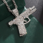 Uus Hip-hop V&auml;ike P&uuml;stol Ehted Trendikas Kaelal&uuml;li Keti Ripatsiga Kaelakee 60CM(Necklace Long)