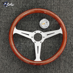 14-tolline 358 mm klassikaline puidust stiilis rool universal 74 mm PCD v&otilde;idus&otilde;idu sportrool F Silver