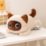 Kawaii Suure Silmaga Kass Pl&uuml;&uuml;sist M&auml;nguasi Must Valge Siiami Ragdoll Kass Pehme T&auml;idisega Kassipoja Nukk Armas Kodu Dekoor S&uuml;nnip&auml;evakingitused 20cm
