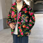 Talvine paksendatud puuvillane naiste mantel Parkad Print Flower Vintage soe Oversized M