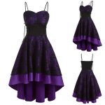 Womne Vintage High Grade Cami Bandage High Low Dress peokleit XXL lilla