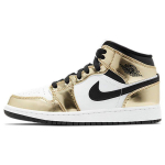 Jordan 1 Mid Metallik Kuld Must Valge GS DC1420-700 38.5