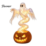 Esinee Halloweeni Hirmutavad Kaunistused Keerlev Kummitus K&otilde;rvits Hoovi Lamp, Valgustatud &Otilde;udne S&uuml;gishooaja V&auml;listingimustes Kaunistus Kuju, Soe LED Kaunistus A beige