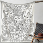 V&auml;rvimisleht Kass Lilleline Tekk Boheemlaslik Joon Liblikas Soe Fliis Diivanile Reisimiseks Kodune Loov Tuba Dekoor 75x100cm (30x40inch) white