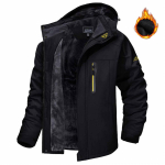 Talvine paksuv fliisjakk Meeste veekindel Matkamine Suusatamise Jakid V&auml;litingimustes M&auml;gi Matkamine Tuulejakk Parka Meessoost XXXL black