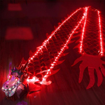 Uusaasta Valgustatud V&auml;ike Draakoni Poi 3D Draakoni Peaga LED Helendava Draakoni Sabaga Tants Draakoni Pael Voolikuvoolik V&auml;lislava Rekvisiit 3meters punane