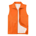 Vest Varrukateta Unisex Alla keeratav krae t&otilde;mblukk &uuml;hev&auml;rviline lahtine taskuv&otilde;rk keskmise pikkusega pehme hingav kardigan &otilde;uep&uuml;&uuml;givest 3XL oranž