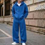 Ameerika Mood &Uuml;hev&auml;rviline Lukuga Kapuutsikas & Laiade S&auml;&auml;ristega P&uuml;kste Komplekt - Vabaaja High Street Hip Hop Stiil L blue