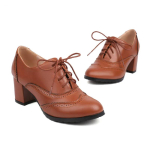 Suur Suurus 43 Naiste Oxfords Retro K&otilde;rged Paksude Kontsadega Brogues Sinised Punased Mustad &Uuml;mara Ninaga Peokleit Kontoridaam Briti Paeltega Kingad 38 brown