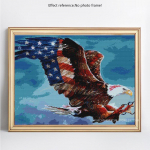 Teemantmaaling Animal Eagle Ameerika lipp Rhinestone Mosaiic Teemanttikandid 20X30CM
