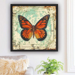 5D DIY Teemant Oranž Liblikad Ristpistes Teemanttikandid Mosaiik Teemant Kodukaunistus 30x30CM