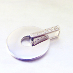 Les Tr&eacute;sors De Lily [F0341] - Pendentif Argent 'Eclat' Blanc h&otilde;be